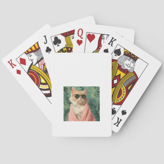 Cool Ginger Cat Vacation Vibes Ästhetik Spielkarten (Rückseite)