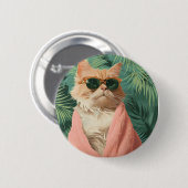 Cool Ginger Cat Vacation Vibes Schaltfläche Button (Vorne & Hinten)