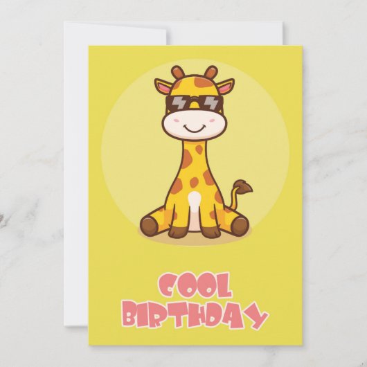 Cool giraffe Flat Greeting Card Karte (Vorderseite)