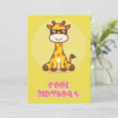 Cool giraffe Flat Greeting Card Karte (Stehend Vorderseite)