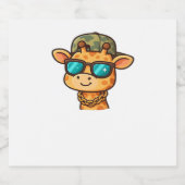 Cool Giraffe � Funny Streetwear Cartoon Animal Ove Schaumweinetikett (Einzelnes Label)
