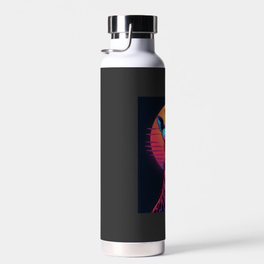 Cool Giraffe In Sunglasses Under Sunset Long Sleev Trinkflasche (Rechts)