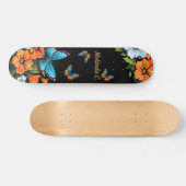 Cool Girl Floral Butterfly Skate Deck Skateboard (Horizontal)