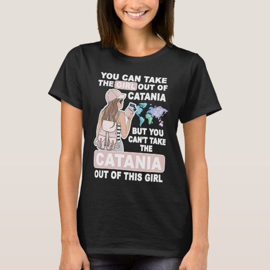 Cool Girl from Catania City  Proud Catania Girl T-Shirt (Vorderseite)