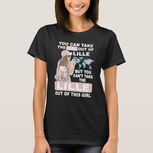 Cool Girl from Lille City Proud Lille Girl T-Shirt (Vorderseite)