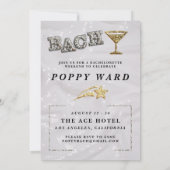 Cool Girl Glam Glitzer Metallic Einladung (Rückseite)