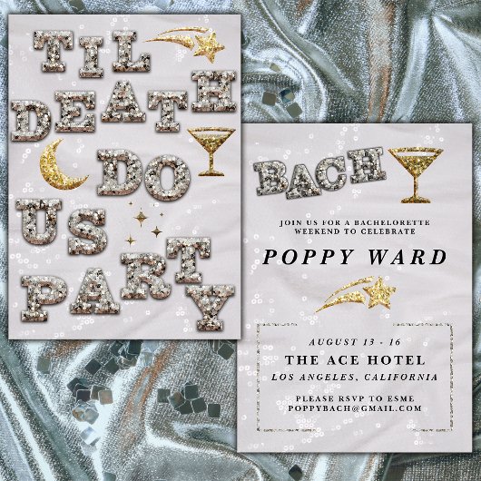 Cool Girl Glam Glitzer Metallic Einladung