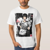 Cool Girl Japanese Aesthetic Vaporwave Style T-Shirt (Vorderseite)