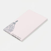 Cool Girl Silver Glitzer Dress - Personalisiert Post-it Klebezettel (angewinkelt)