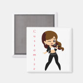 Cool Girl Sings Karaoke Thunder_Cove Magnet (Vorderseite/Rückseite)