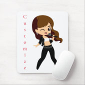 Cool Girl Sings Karaoke Thunder_Cove Mousepad (Mit Mouse)