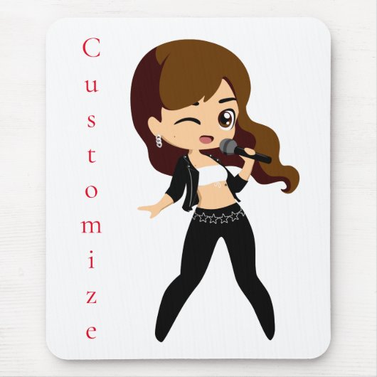 Cool Girl Sings Karaoke Thunder_Cove Mousepad (Vorne)