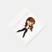 Cool Girl Sings Karaoke Thunder_Cove Serviette (Ecke)