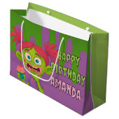 Cool Girl Zombie Reversible Gift Bag Große Geschenktüte (Vorderseite Schrägansicht)