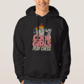 Cool girls play chess   chess saying chess player hoodie (Vorderseite)