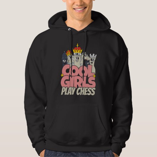 Cool girls play chess   chess saying chess player hoodie (Vorderseite)