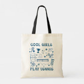 Cool Girls Play Tennis Cute Girly Gear Tote Bag Tragetasche (Rückseite)