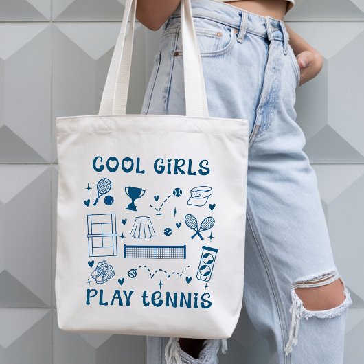 Cool Girls Play Tennis Cute Girly Gear Tote Bag Tragetasche