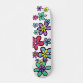 Cool Girly Retro Blume Power Skateboard (Vorne)