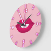 Cool Girly Trendy Lips - Personalisiert Große Wanduhr (Winkel)