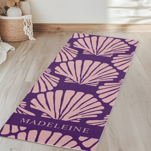 Cool Girly Tropical Seashells Custom Yogamatte