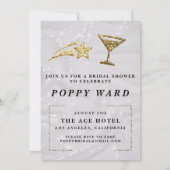 Cool Glam Glitzer Metallic Disco Brautparty Einladung (Rückseite)