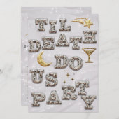 Cool Glam Glitzer Metallic Disco Brautparty Einladung (Vorne/Hinten)