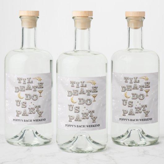 Cool Glam Glitzer Tequila Alkoholflaschenetikett (Flaschen)
