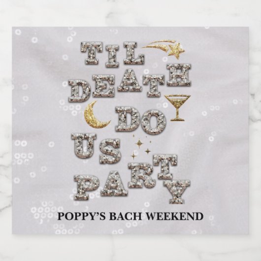 Cool Glam Glitzer Tequila Alkoholflaschenetikett (Einzelnes Label)