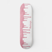 Cool Glam Pink Sparkle Drilling Glitzer Skateboard (Vorderseite)