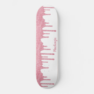 Cool Glam Pink Sparkle Drilling Glitzer Skateboard