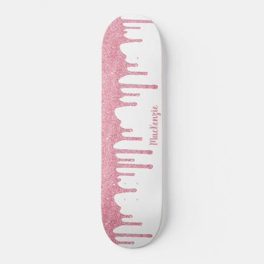 Cool Glam Pink Sparkle Drilling Glitzer Skateboard (Vorderseite)