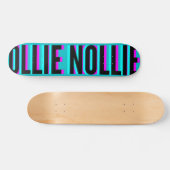 Cool Glitch Aqua Blue Ollie Nollie Skateboard Deck (Horizontal)