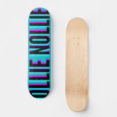 Cool Glitch Aqua Blue Ollie Nollie Skateboard Deck (Vorderseite)