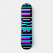 Cool Glitch Aqua Blue Ollie Nollie Skateboard Deck (Vorne)