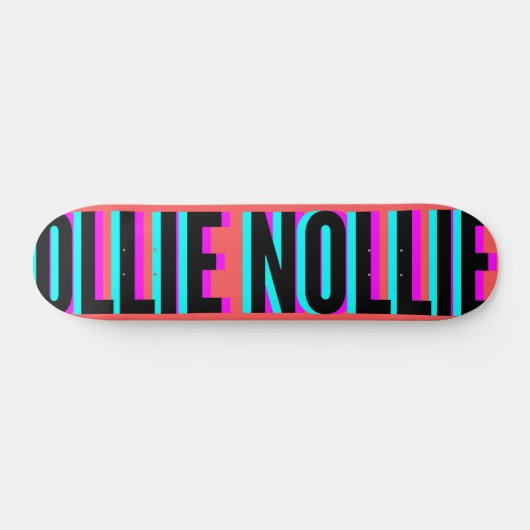 Cool Glitch Coral Ollie Nollie Skateboard Deck (Horizontal)