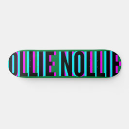 Cool Glitch Green Ollie Nollie Skateboard Deck