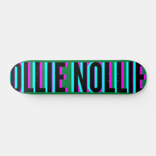 Cool Glitch Green Ollie Nollie Skateboard Deck