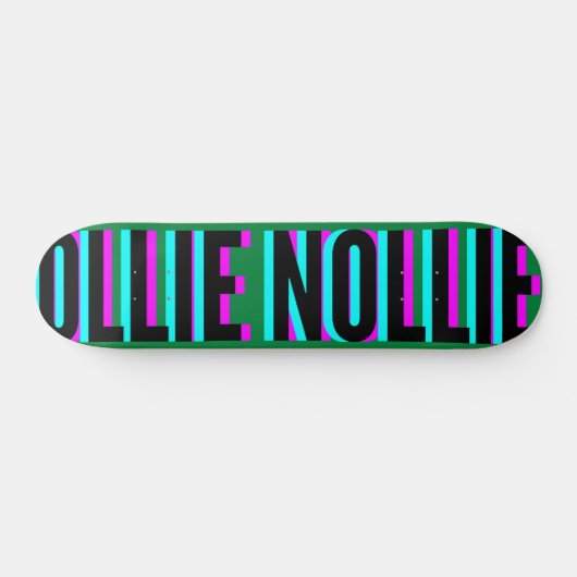 Cool Glitch Green Ollie Nollie Skateboard Deck (Horizontal)