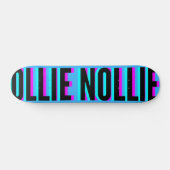 Cool Glitch Light Blue Ollie Nollie Skateboard (Horizontal)