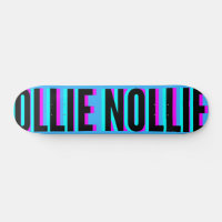 Cool Glitch Light Blue Ollie Nollie Skateboard