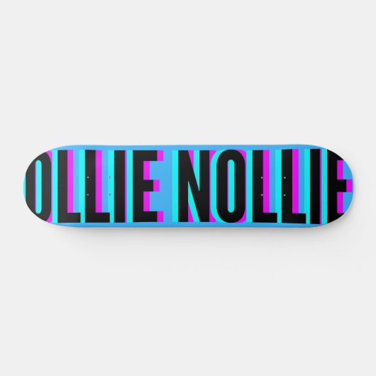 Cool Glitch Light Blue Ollie Nollie Skateboard (Horizontal)