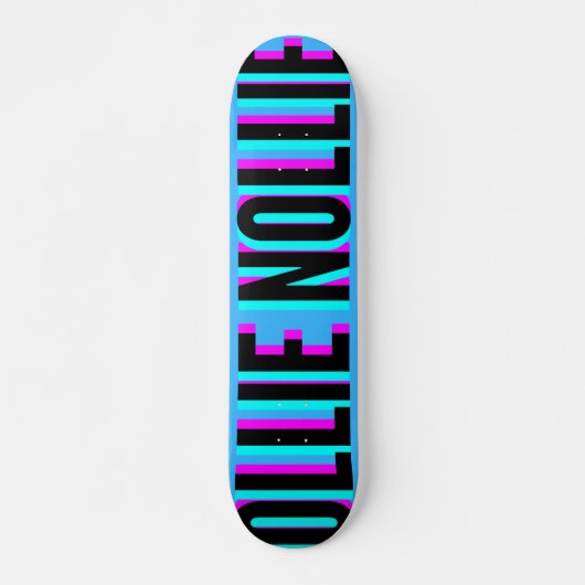 Cool Glitch Light Blue Ollie Nollie Skateboard (Vorne)