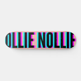 Cool Glitch Light Pink Ollie Nollie Skateboard