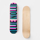 Cool Glitch Light Pink Ollie Nollie Skateboard (Vorderseite)
