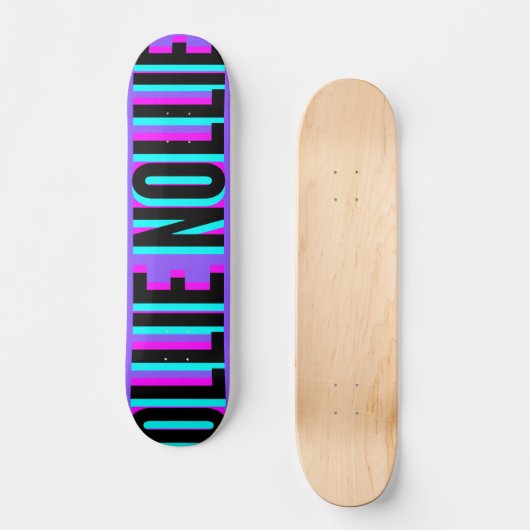 Cool Glitch Lila Ollie Nollie Skateboard Deck (Vorderseite)