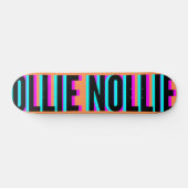 Cool Glitch Orange Ollie Nollie Skateboard Deck (Horizontal)