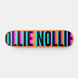 Cool Glitch Orange Ollie Nollie Skateboard Deck