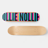 Cool Glitch Orange Ollie Nollie Skateboard Deck (Horizontal)