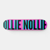 Cool Glitch Pink Ollie Nollie Skateboard Deck (Horizontal)